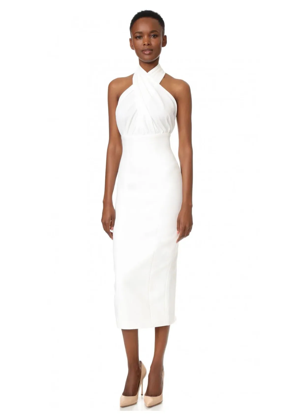 Misha Vedette Halter Midi Dress White Size 6 - Image 1