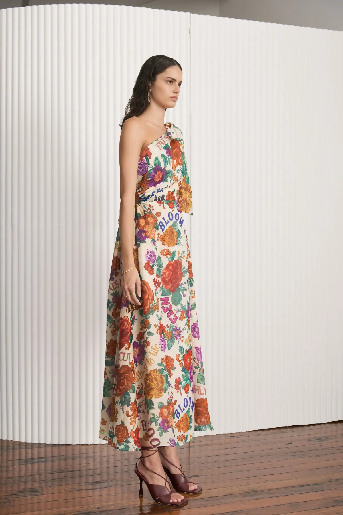 Kate Ford Palermo Tie Cut Midi Dress Floral Size 10 - Image 2