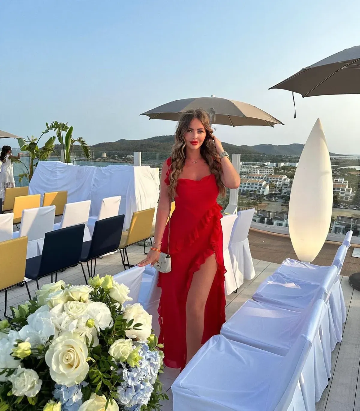 House Of CB Ariela Ruffle Maxi Dress Red Size XS / AU 6 - Image 2