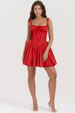 House Of CB Pietra Corset Mini Dress Red Size M / AU 10 (Longer length) for rent on The Volte - image 8