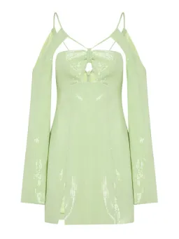 Alice McCall Night Sky Mini Dress Lime Cream Size 12 AU for rent on The Volte - image 5