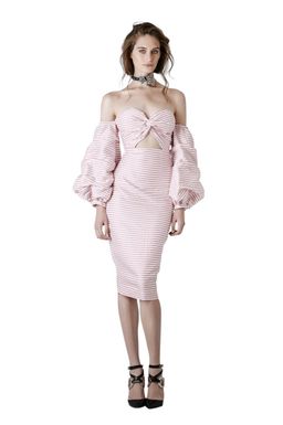 Asilio Candy Eyed Dress Pink White Stripe Size 6 for rent on The Volte - image 1