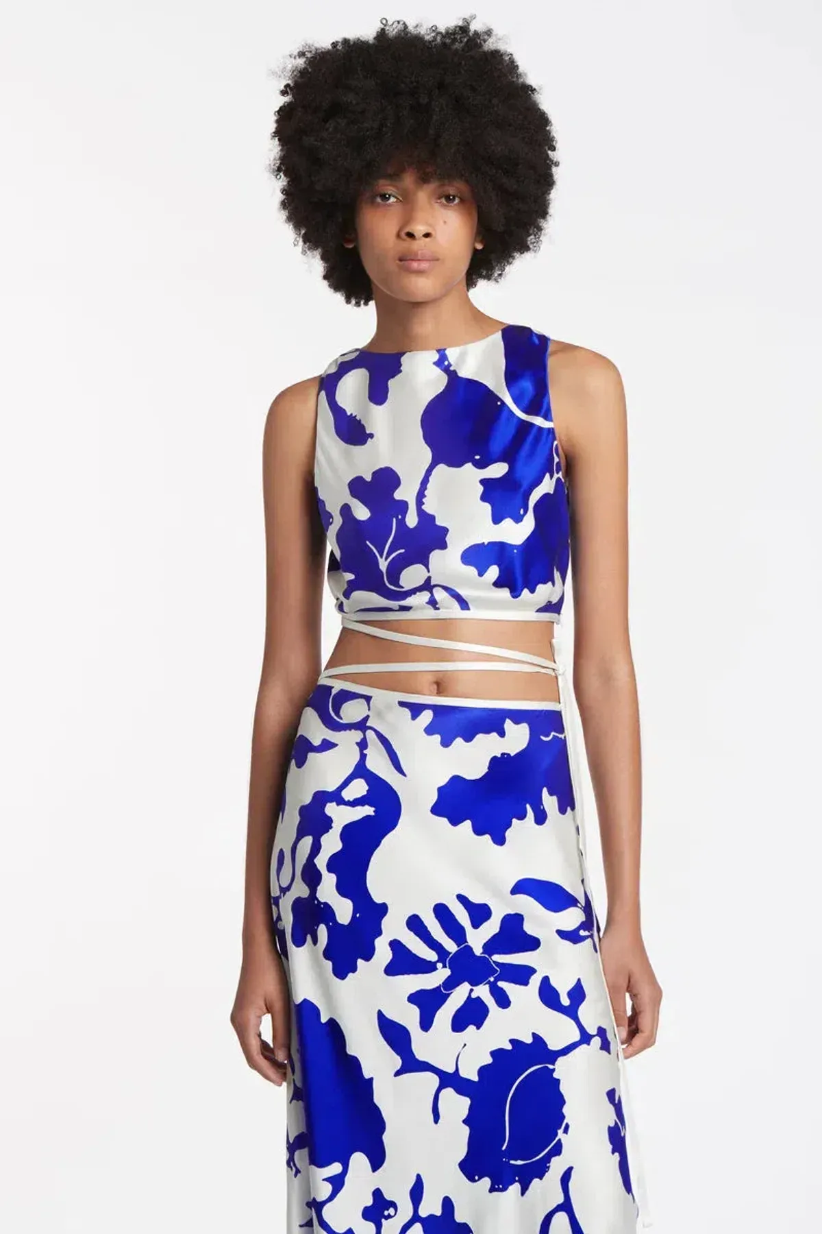 Sir the Label Esme Deconstructed Top in Blue/White Print Size 1 /Au 8 - Image 4