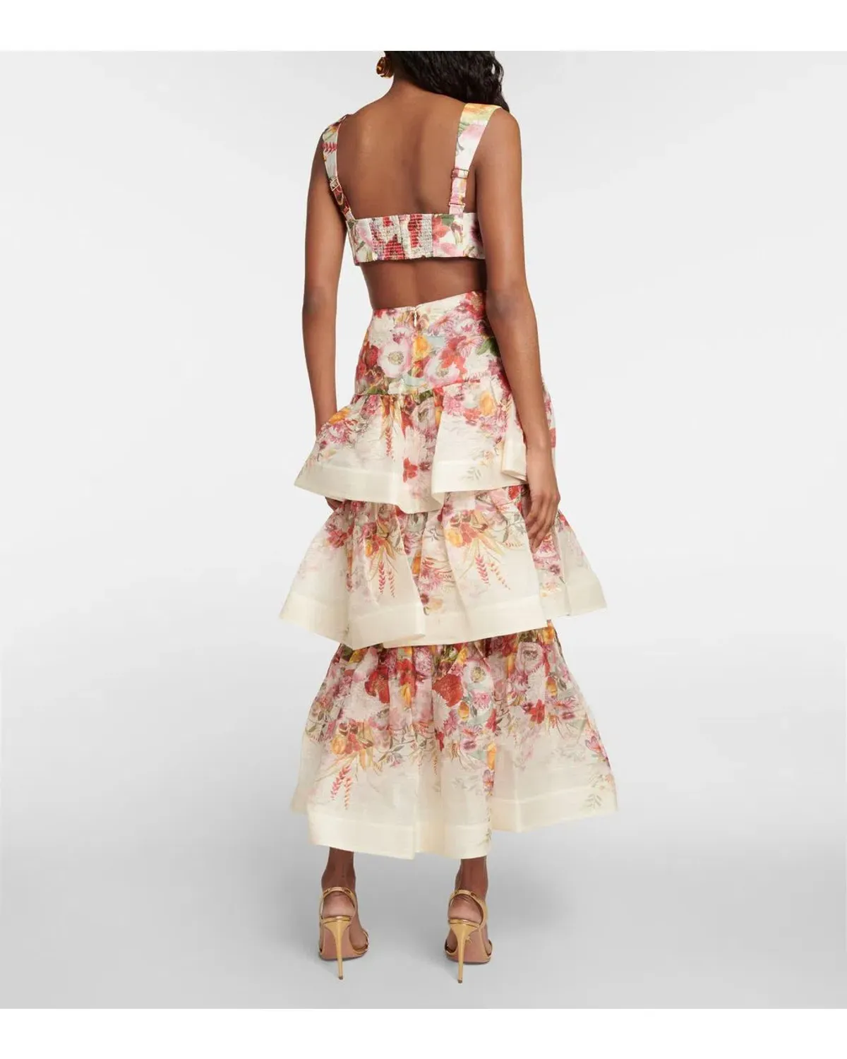 Zimmermann Elka Poppy Wonderland Bralette & Maxi Skirt Set Floral Size 0/AU 8 - Image 2