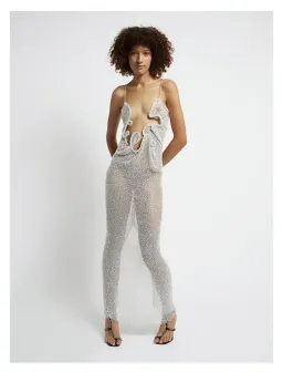 Christopher Esber Limited Edition Crystal Venus Dress Silver Size 6 for rent on The Volte - image 1