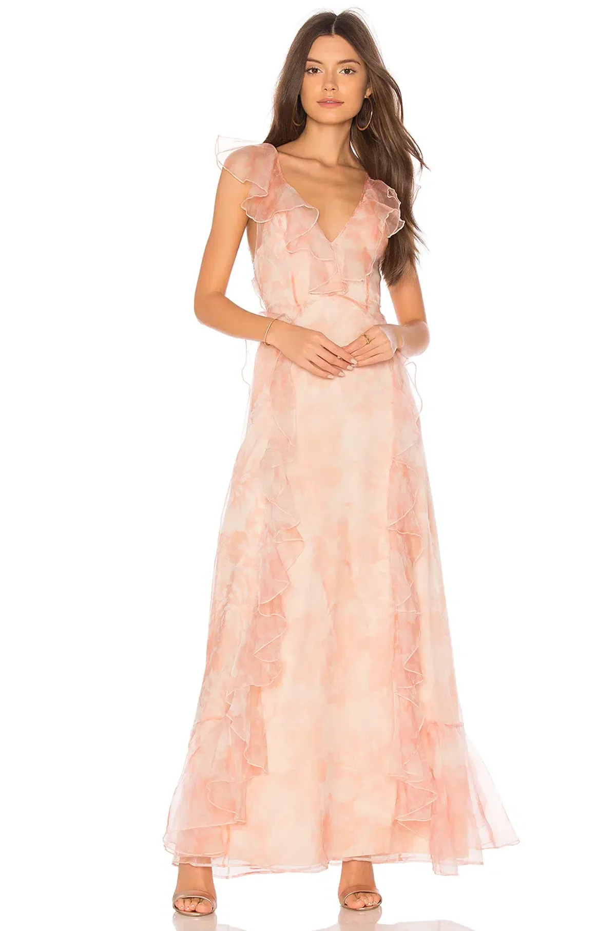 Alice McCall Oh My Goddess Dress in Peach Floral Size 8 - Image 1