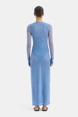 Sir the Label Jacques Mesh Panelled Midi Dress Blue Size 2 / AU 10 for rent on The Volte - image 3