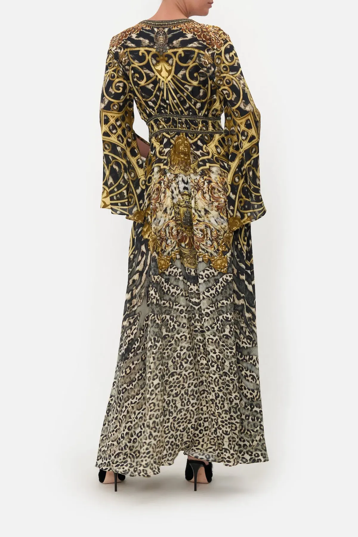 Camilla Kimono Sleeve Dress With Shirring Detail Armada Print Size S / AU 10 - Image 2