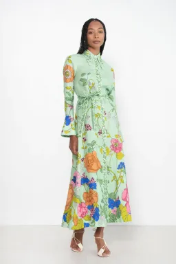 Alemais Olivia Midi Shirtdress Floral Size 10 for rent on The Volte - image 1