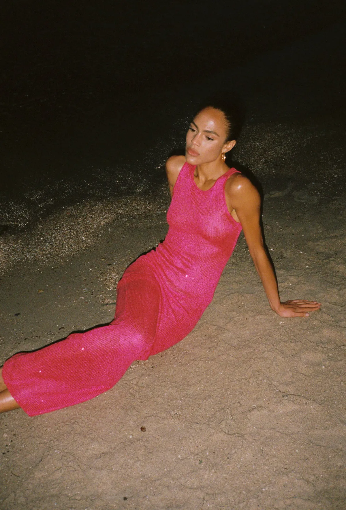 Asta Resort Natalia Dress in Fuchsia Sequin Size 6 - Image 2