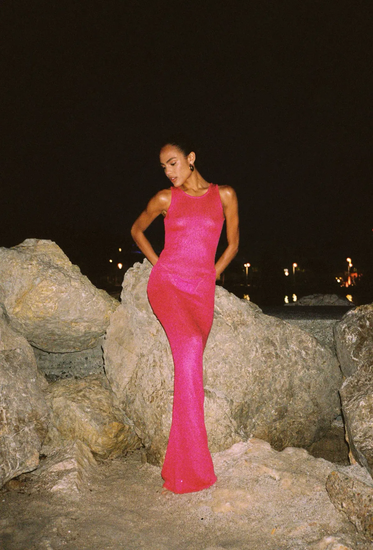 Asta Resort Natalia Dress in Fuchsia Sequin Size 6 - Image 1