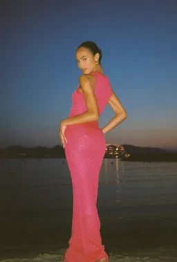 Asta Resort Natalia Dress in Fuchsia Sequin Size 6 for rent on The Volte - image 3