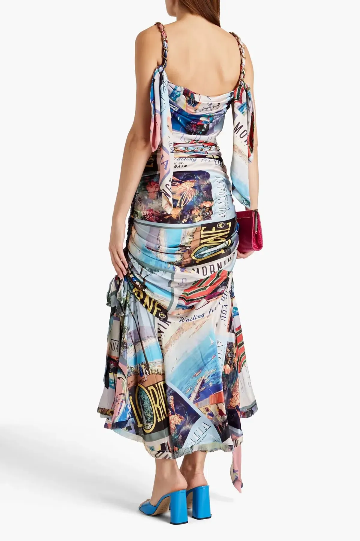 Zimmermann Postcard Chain Tie Midi Dress Print Size 0/AU 8  - Image 2