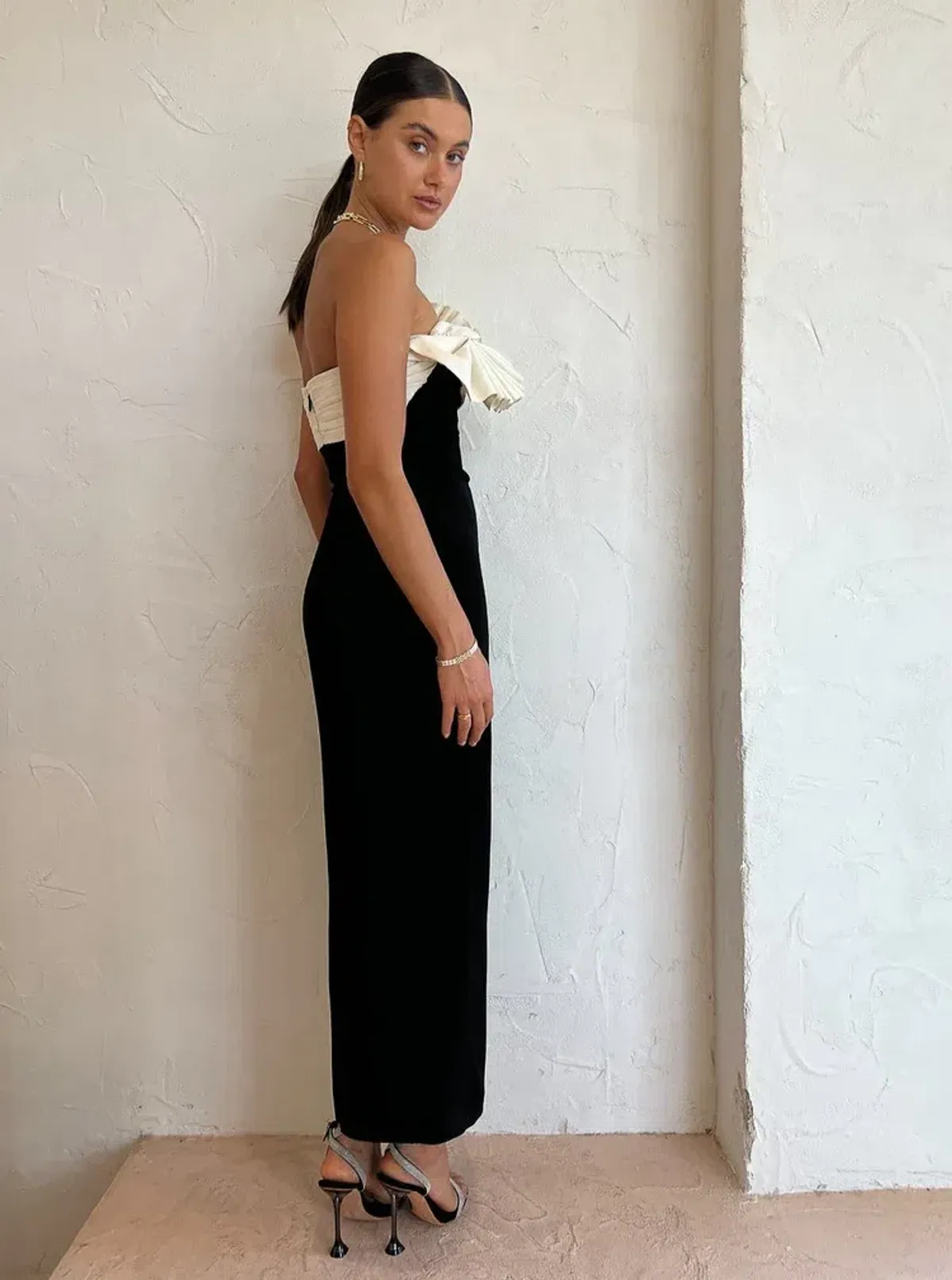 Rachel Gilbert Lavina Midi Dress Black/White Size 1 / AU 8 - Image 3