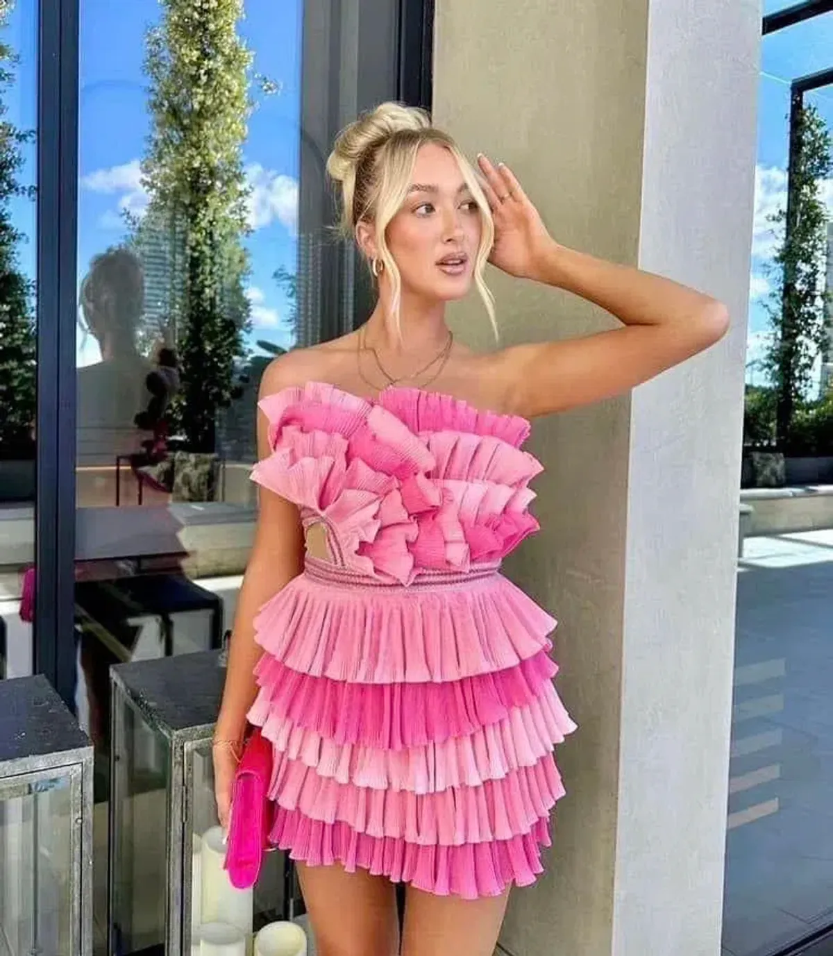 Eliya the Label Josephine Mini Dress in Pink Size M / AU 10 - Image 4