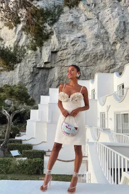 Rachel Gilbert Margot Mini Dress in Coconut Size 1 / AU 8 for rent on The Volte - image 1