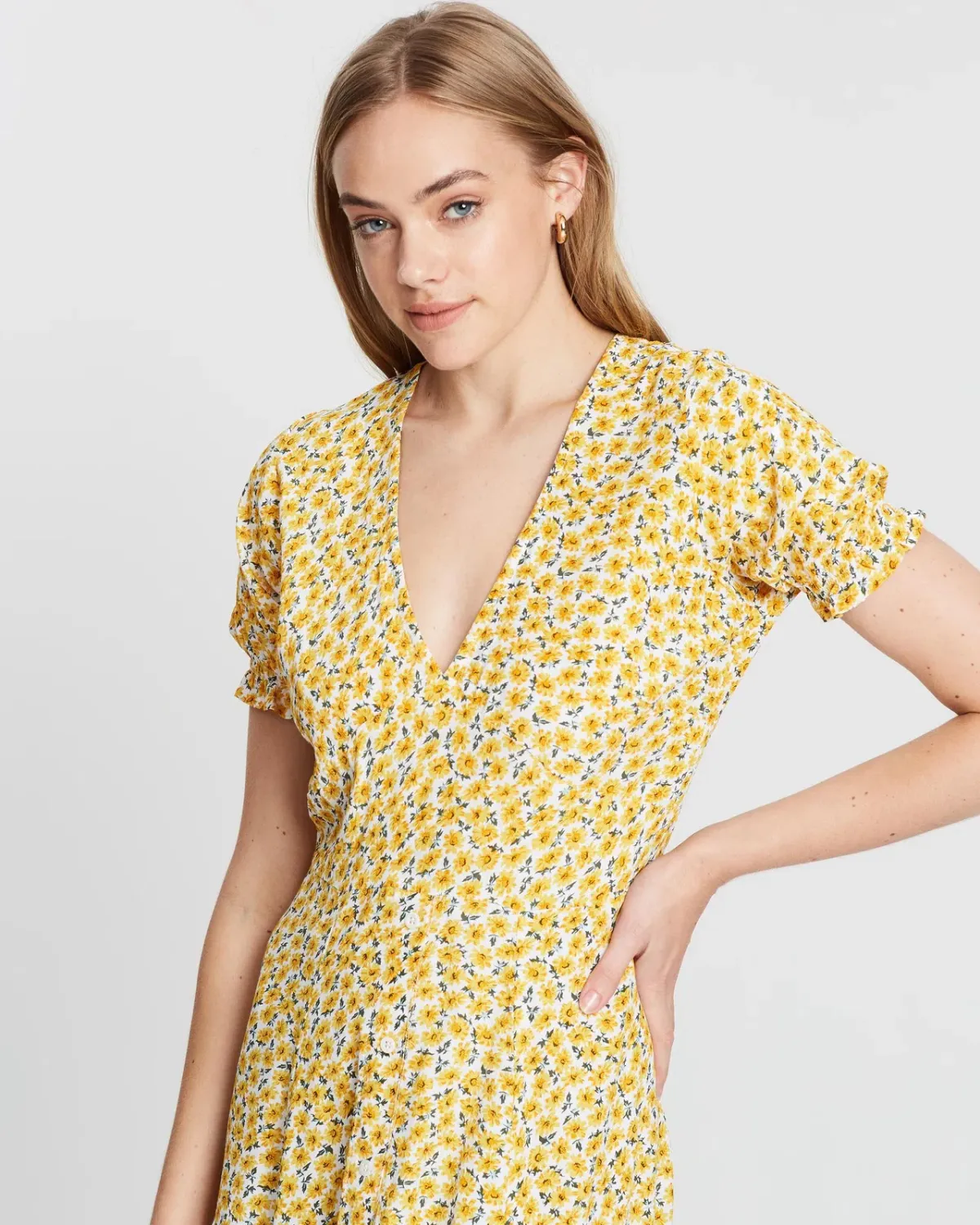 Faithfull the Brand Ari Midi Dress Floral Size 12 - Image 2