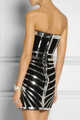Sass & Bide Serpentine Seduction Dress Black Silver Size 8 for rent on The Volte - image 4