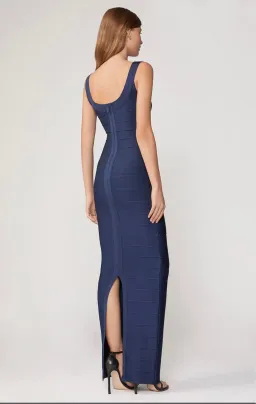Herve Leger Navy Round Neck Gown Size XXS/AU 4 for rent on The Volte - image 3