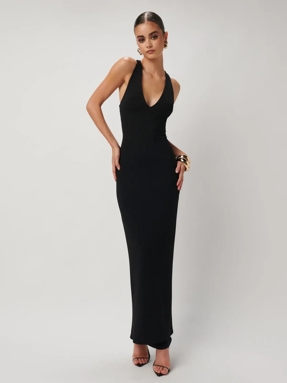 Effie Kats Eiza Gown Black Size 6 - Image 1