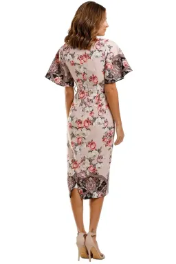 Pasduchas Chichi Sleeve Midi Dress Blush Size 14 for rent on The Volte - image 3