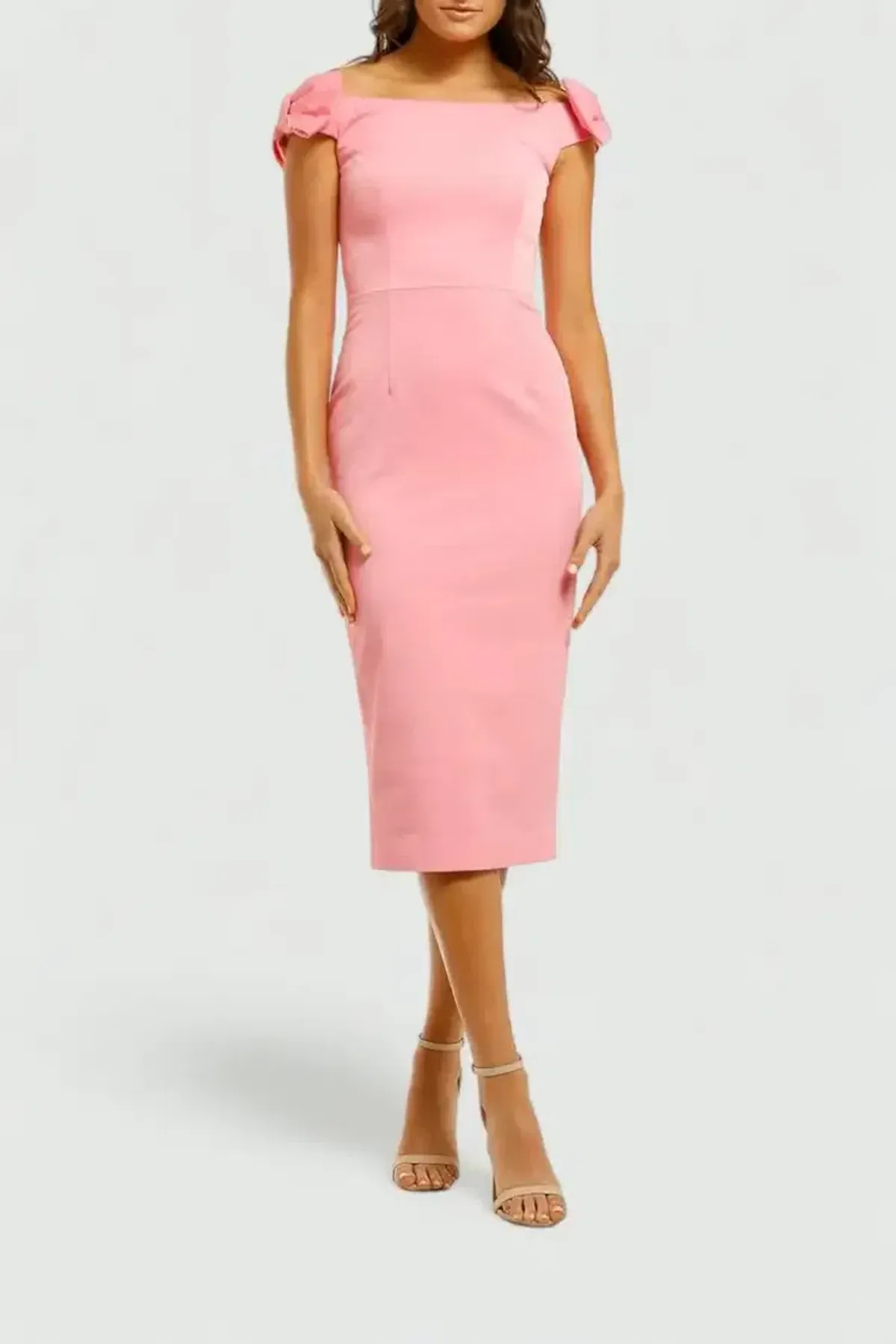 Rebecca Vallance Winslow Midi Dress Pink Size 8 - Image 1