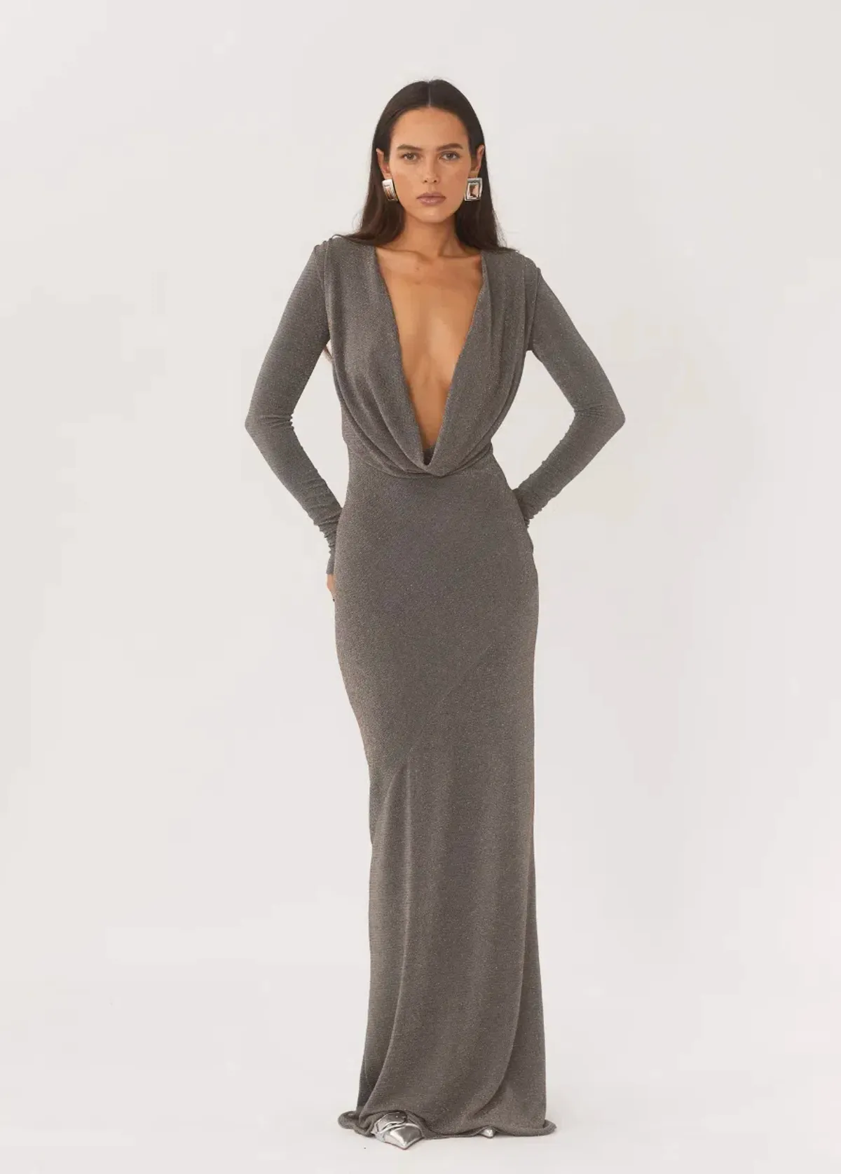Arcina Ori Jen Dress Cool Grey Size 12 - Image 1