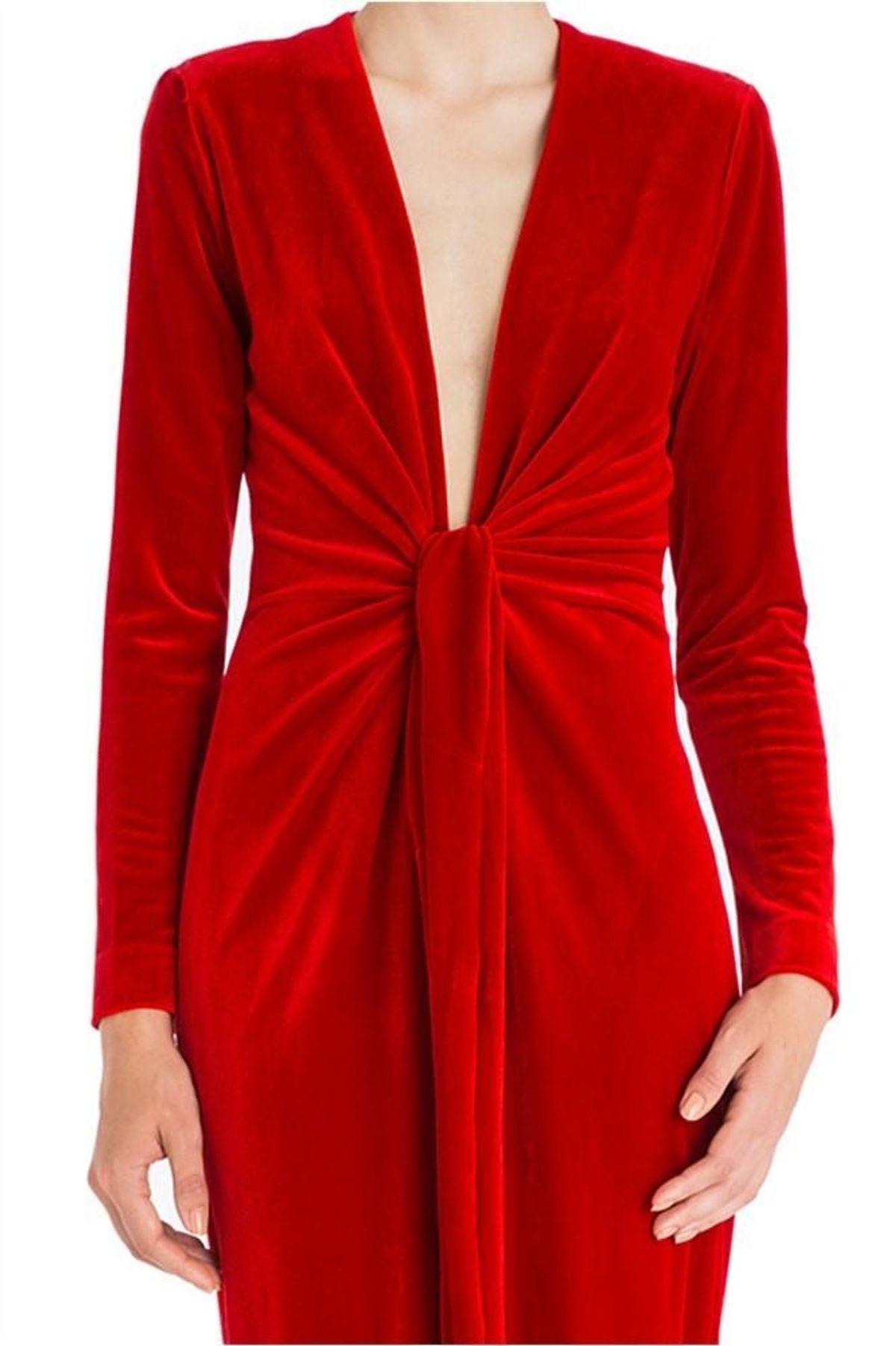 Carla Zampatti Flame Velvet Dress Red Size 8 - Image 4