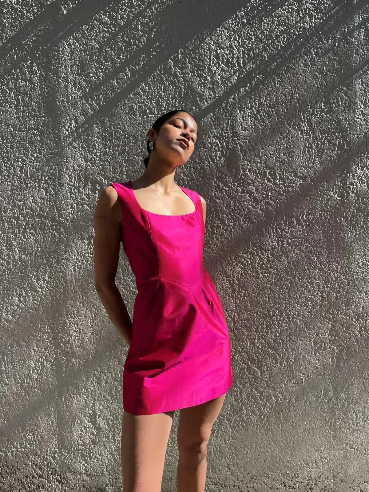 Van Der Kooij Ina Mini Dress Hot Pink Size 6 - Image 3