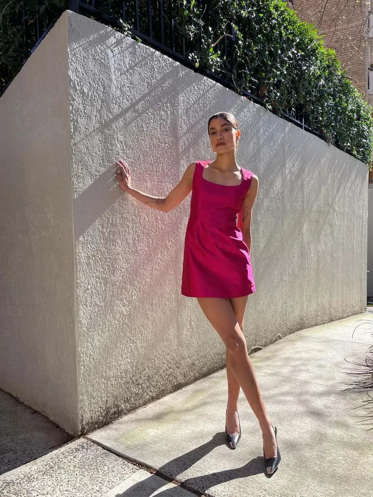 Van Der Kooij Ina Mini Dress Hot Pink Size 6 - Image 2