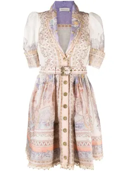  Zimmermann High Tide Mini Shirt Dress Odyssey Print Size 0 / Au 8 for rent on The Volte - image 5