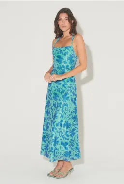 Hansen and Gretel Odessa Dress Aqua Leaf Size 6  for rent on The Volte - image 2