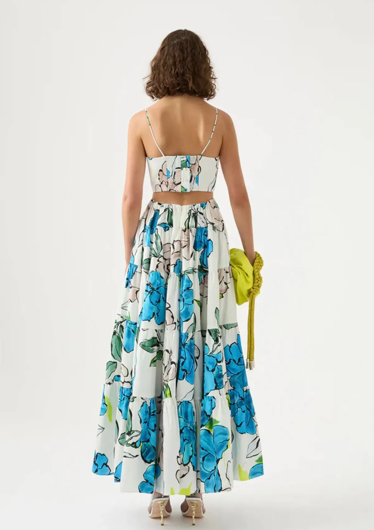 AJE Botanical Tiered Maxi Dress Cool Camellia Size 4 - Image 2
