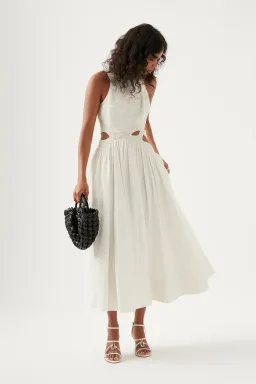 Aje New Catara Sequin Midi Dress Ivory Size AU 10 for rent on The Volte - image 1