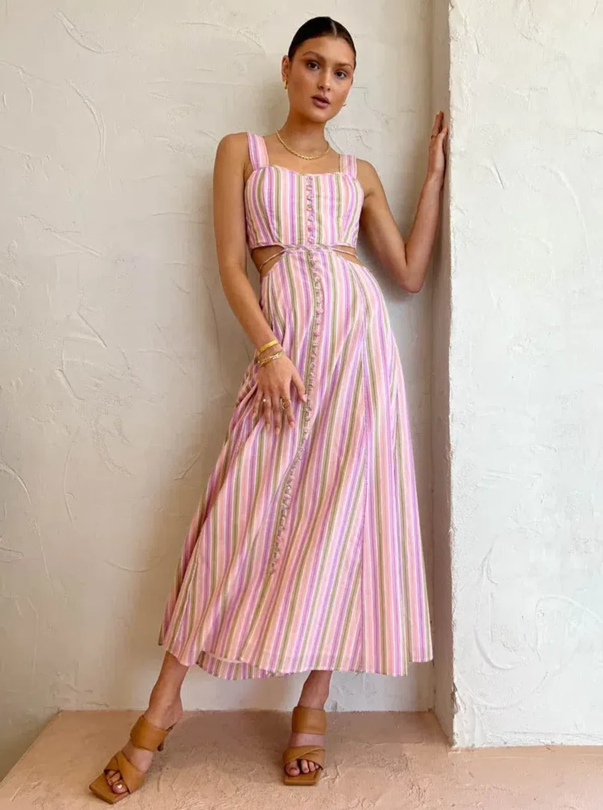 Magali Pascal Ravel Dress Stripe Print Size S / AU 8 - Image 1