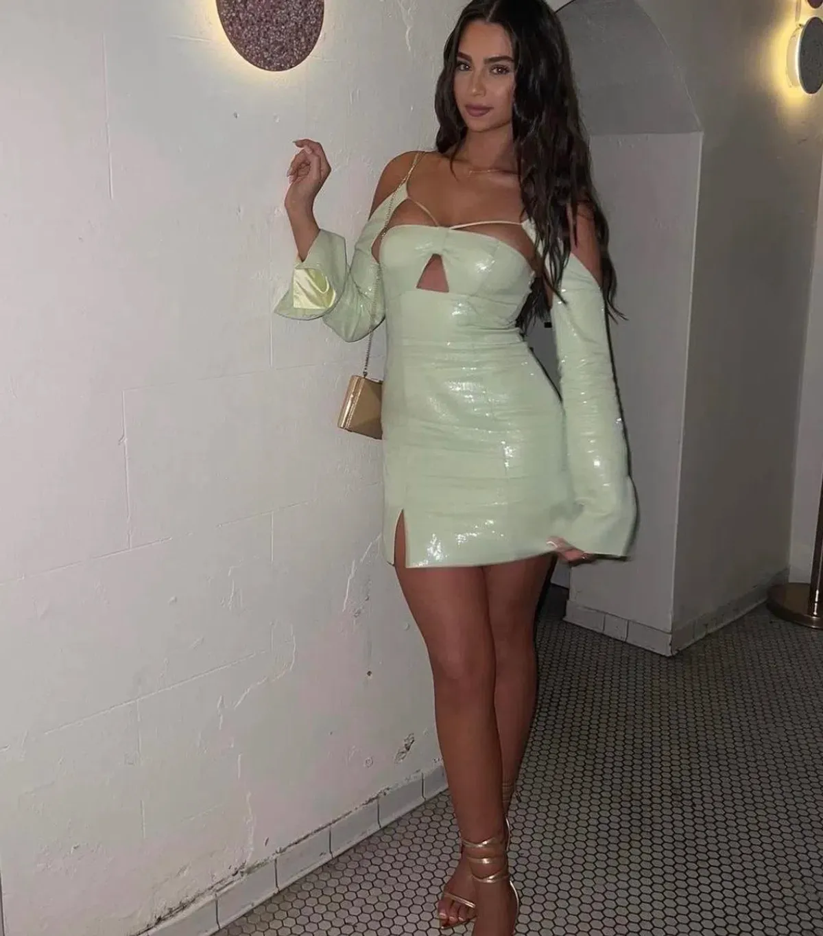 Alice McCall Night Sky Mini Dress Green Sequin - Image 3