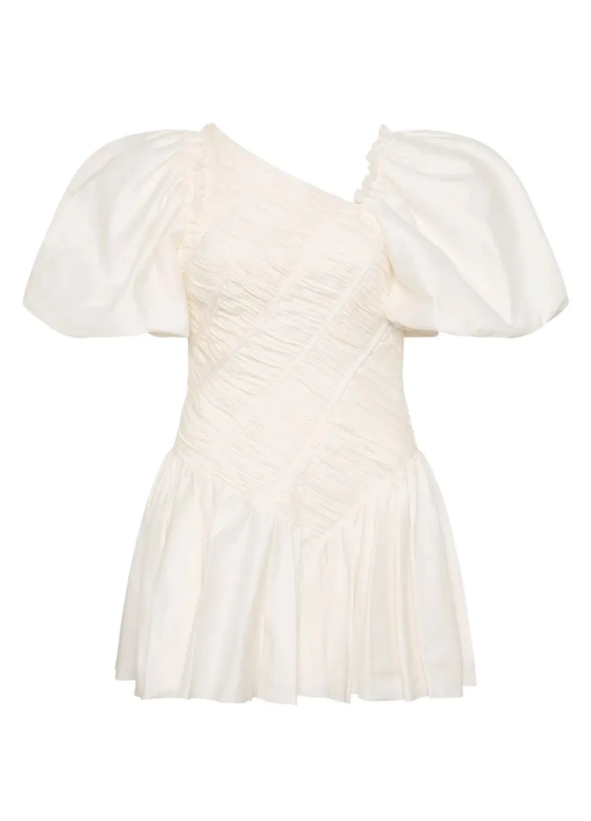 Aje Dawn Drawstring Mini hens Dress in white Ivory Size S / AU 8	 - Image 4