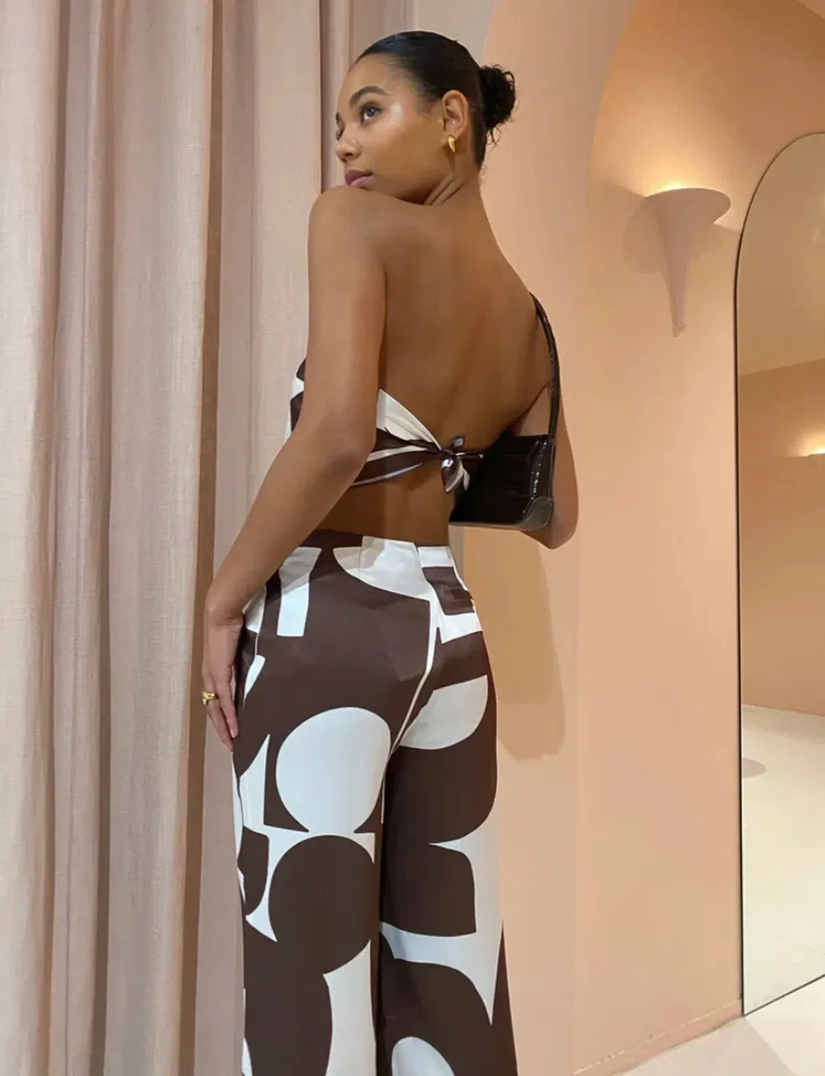 Sir the Label Julien Scarf and Pants Set In Abstract Chocolate Size 1 / AU 8 - Image 4