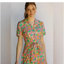 HVN Printed Silk Dress for rent on The Volte - image 2