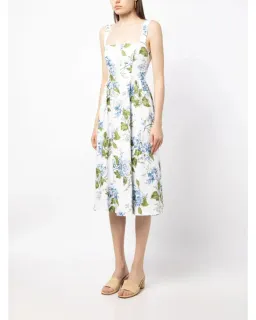 Reformation Tagliatelle Linen Midi Dress Floral Size AU 10 for rent on The Volte - image 2