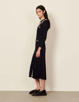 Sandro Paris Alexandrine Ribbed Knit Shirtdress Size 40 / AU 10 for rent on The Volte - image 4