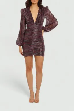 Rebecca Vallance Casey V Mini Dress Multi Print Size 10 for rent on The Volte - image 2