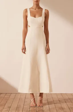 Shona Joy Amura Bustier Midi Dress In Cream Size 6 for rent on The Volte - image 1