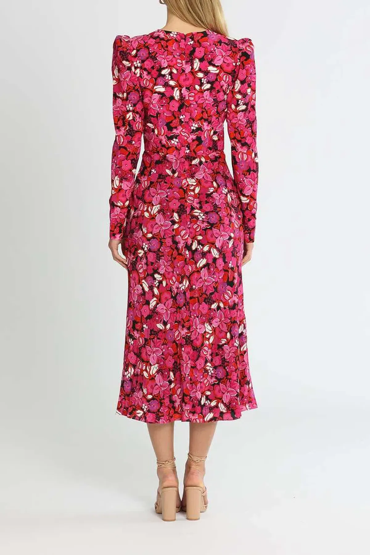 Rebecca Vallance Bramble Midi Fuschia Pink Print Size 12 - Image 3