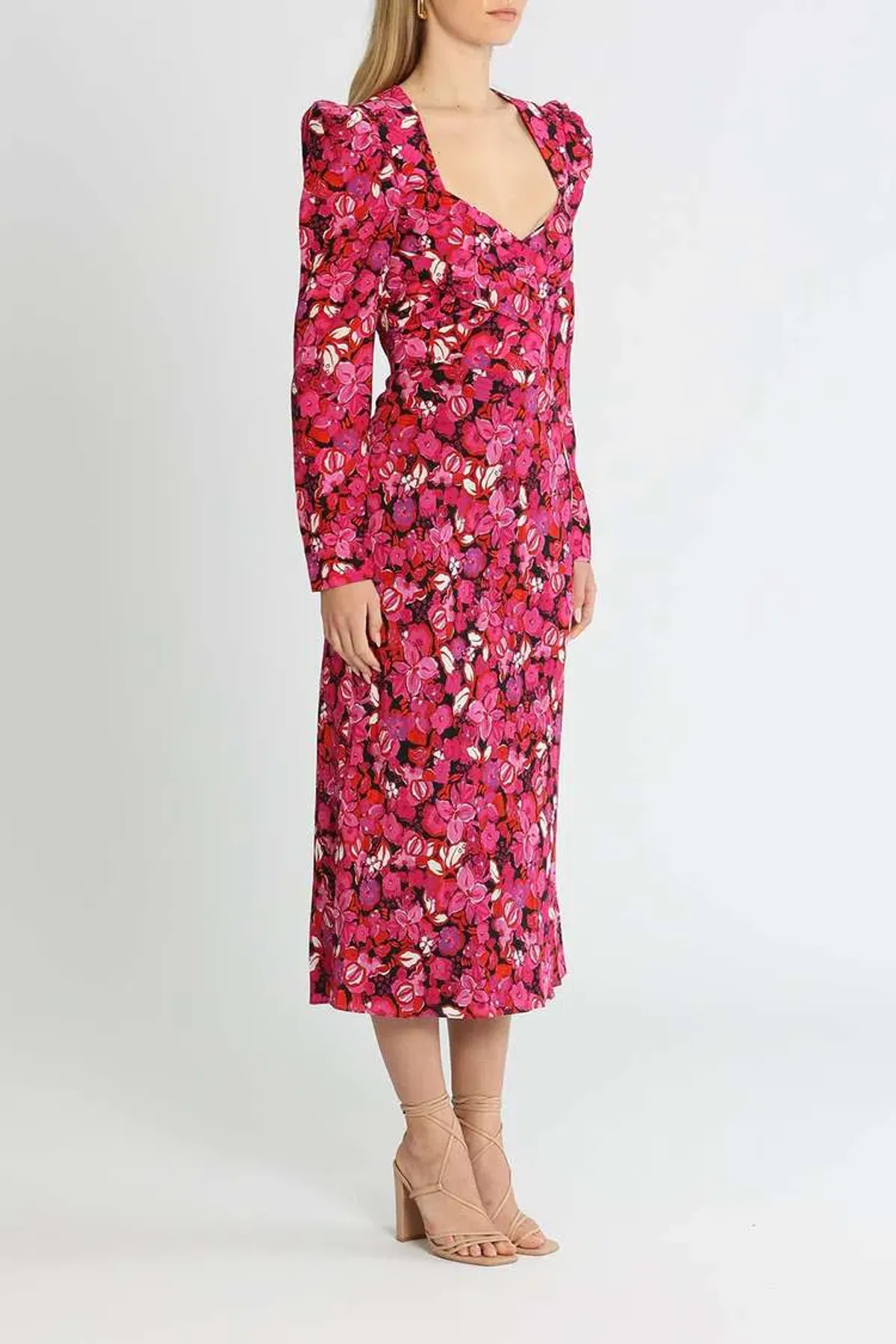 Rebecca Vallance Bramble Midi Fuschia Pink Print Size 12 - Image 2