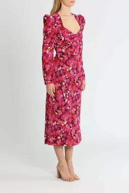 Rebecca Vallance Bramble Midi Fuschia Pink Print Size 12 for rent on The Volte - image 2