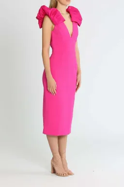 Rebecca Vallance Cupid's Bow Midi Fuschia Pink Size 8 for rent on The Volte - image 2