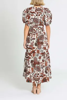 Shona Joy Catalina Plunged Short Sleeve Midi Dress Floral Print Size 8 for rent on The Volte - image 3