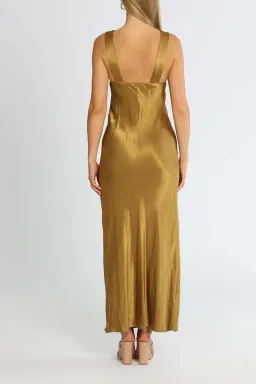 Shona Joy Giorgia Plunged Midi Dress Olive Oil Khaki Size 12 for rent on The Volte - image 3