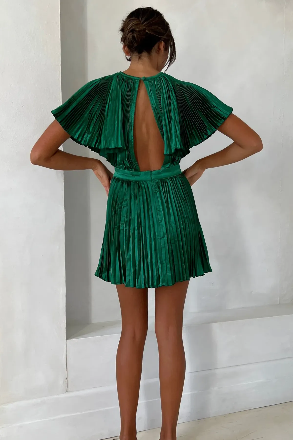 L'idee Theatre Mini Dress in Green Size 8 - Image 3
